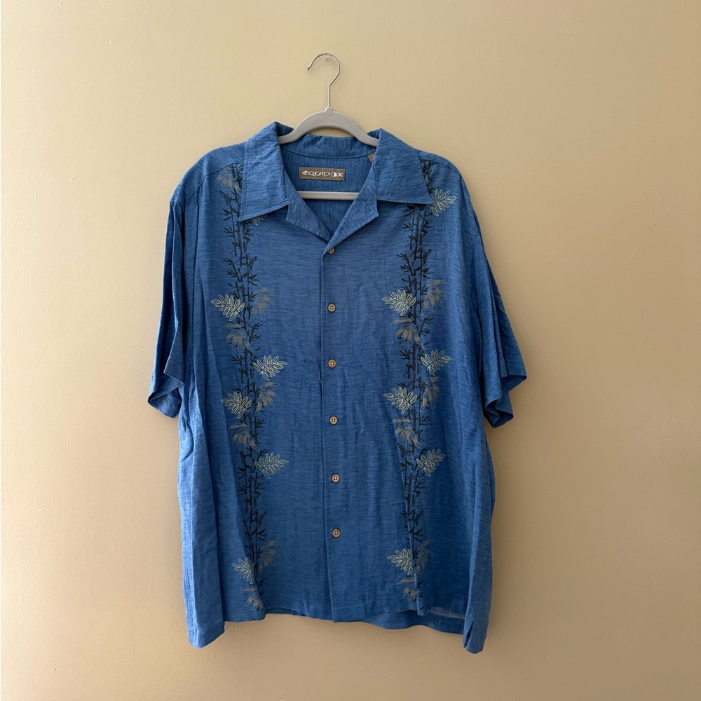 Equinox Men’s Shirt Bamboo/Palm Leaf Print